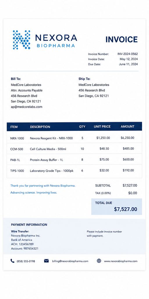 Two-up invoice format