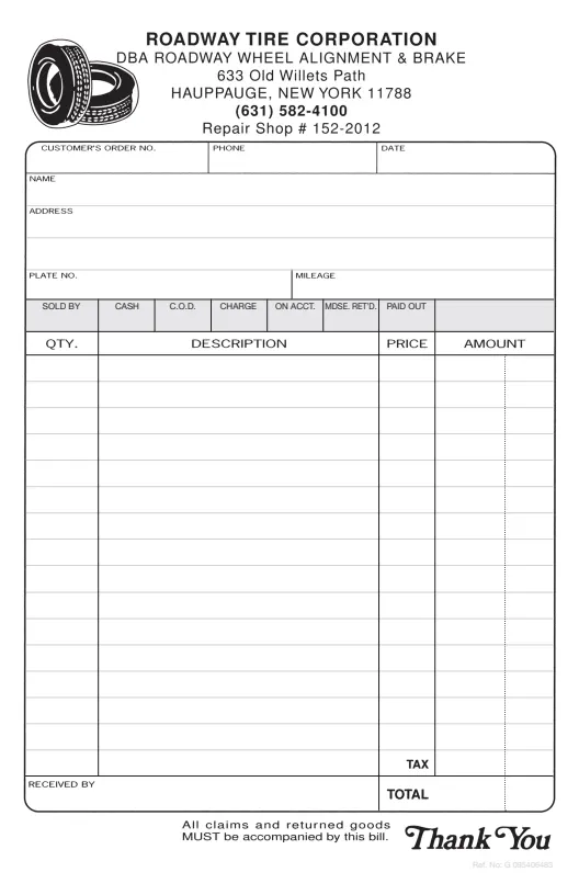 Freight carrier invoice