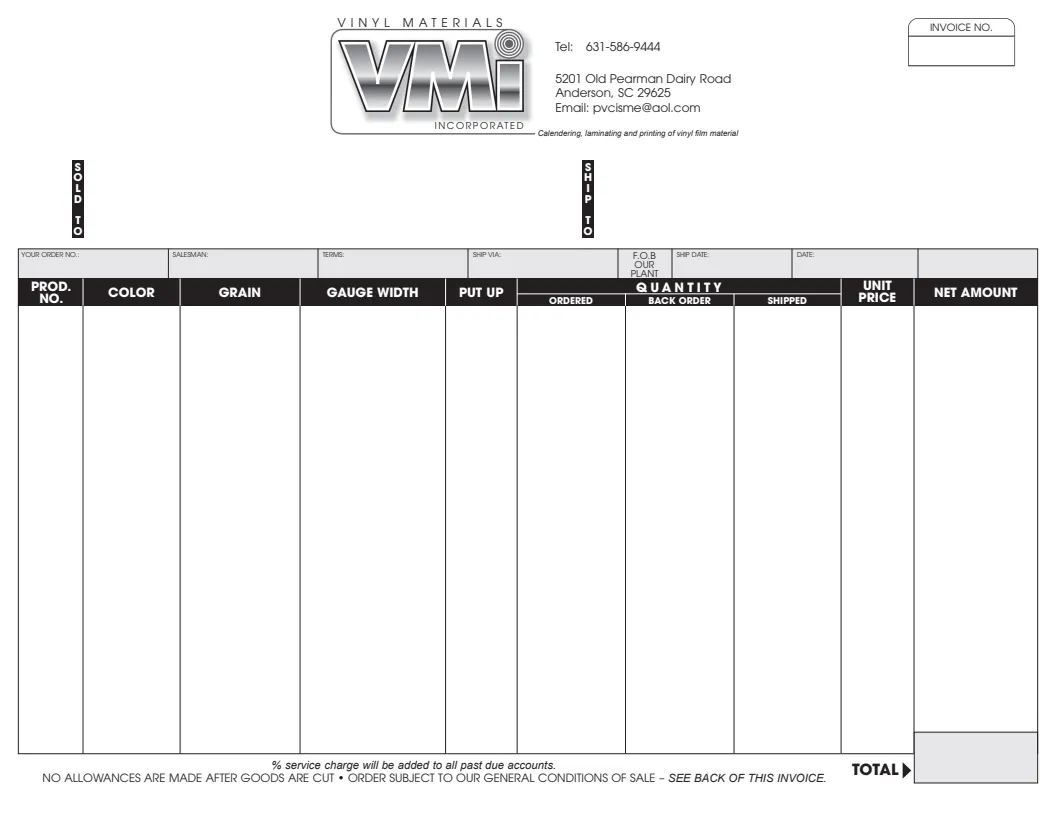 Vendor-managed inventory invoice